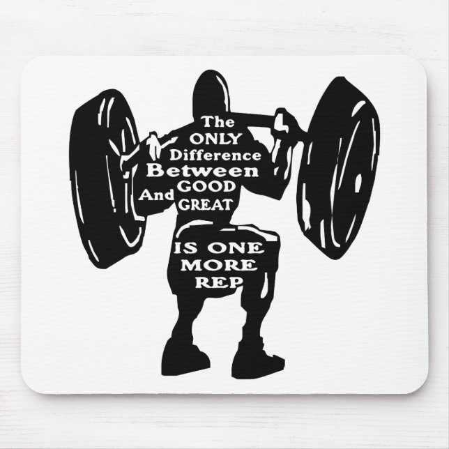 Diff Between Good And Great Is One More Rep Mouse Pad (Front)