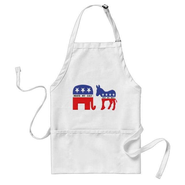 Difference Between Republicans and Democrats Funny Adult Apron (Front)