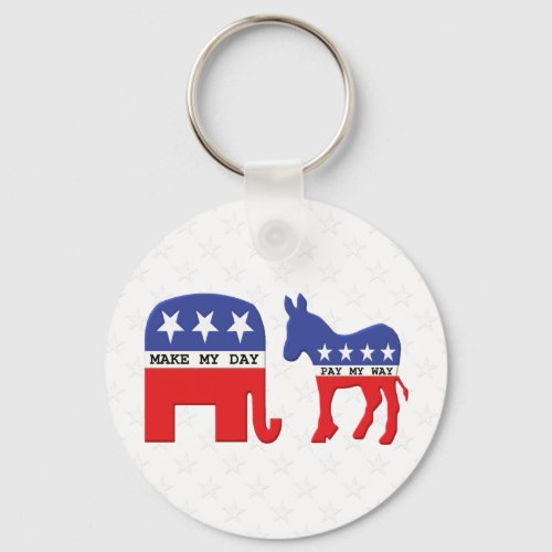 Difference Between Republicans and Democrats Funny Keychain
