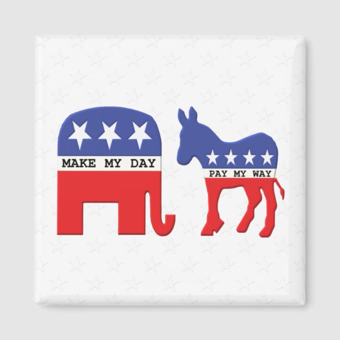 Difference Between Republicans and Democrats Funny Refrigerator Magnet