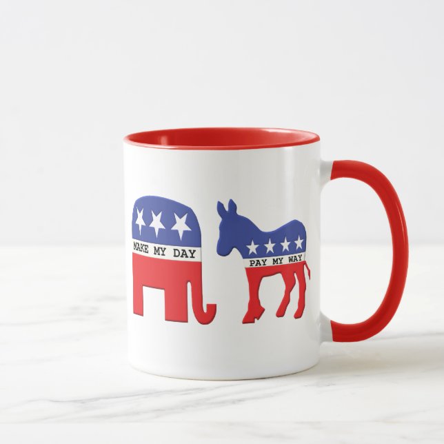 Difference Between Republicans and Democrats Funny Mug (Right)