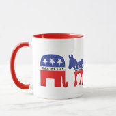 Difference Between Republicans and Democrats Funny Mug (Left)