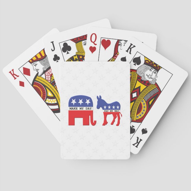 Difference Between Republicans and Democrats Funny Poker Cards (Back)
