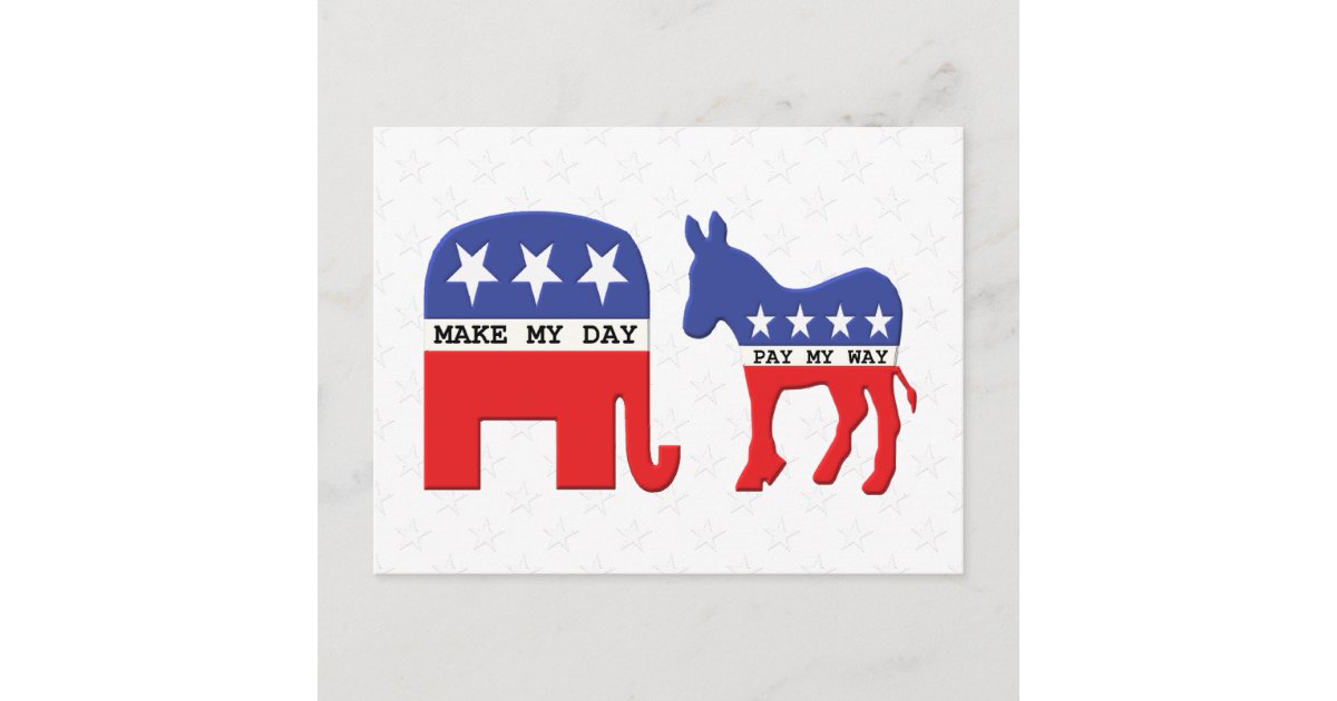 Difference Between Republicans And Democrats Funny Postcard Zazzle