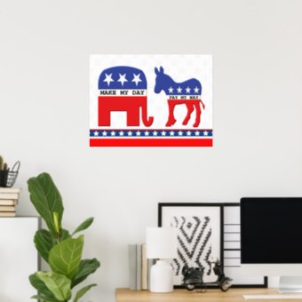 Difference Between Republicans And Democrats Funny Poster | Zazzle