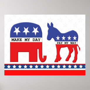 Difference Between Republicans and Democrats Funny Poster