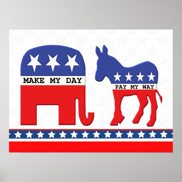 Difference Between Republicans And Democrats Funny Poster | Zazzle