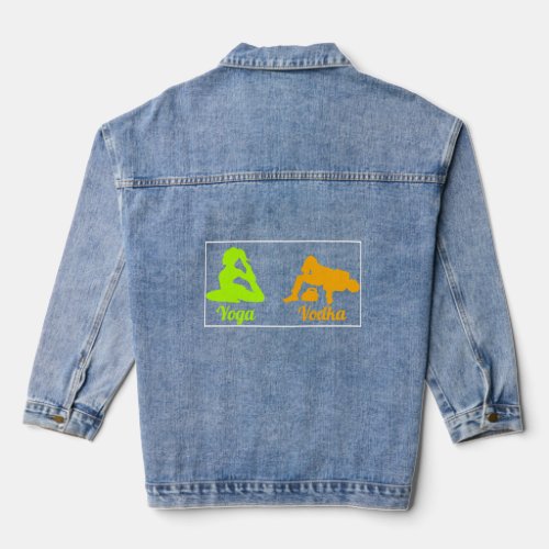 Difference Between Yoga And Vodka St Patricks Day  Denim Jacket