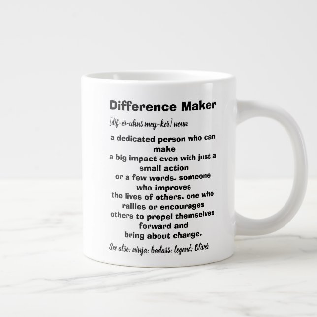 Difference Maker Definition Inspirational Giant Coffee Mug (Right)