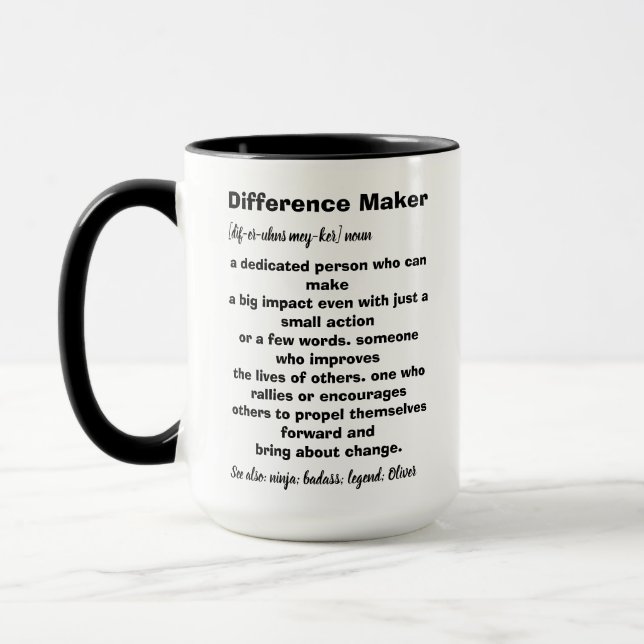 Difference Maker Definition Inspirational Mug (Left)