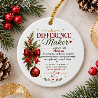 Difference Maker Personalized Appreciation Gift Ceramic Ornament