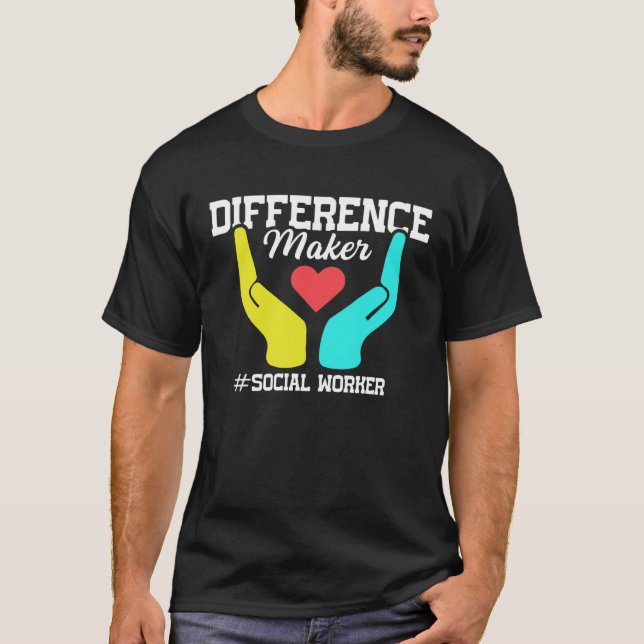 Difference Maker Proud Social Worker T-Shirt (Front)