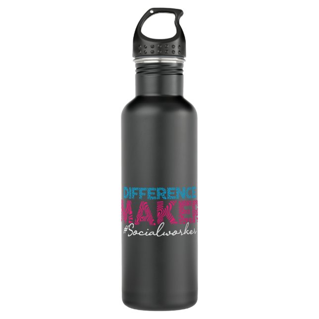 Difference Maker Social Worker Special Education Stainless Steel Water Bottle (Front)