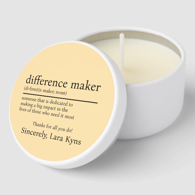  Difference Maker Soy Candle Teacher Appreciation Mini Candle Favors (Corner)