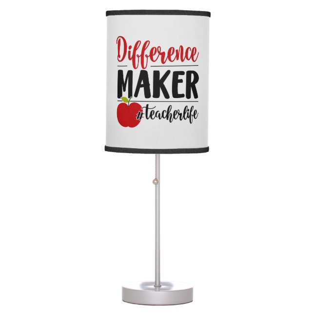 Difference maker Teacher life word art Table Lamp (Front)