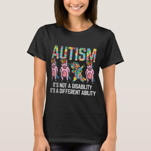 Different Ability Not Disability Unicorn Dab Autis T_Shirt