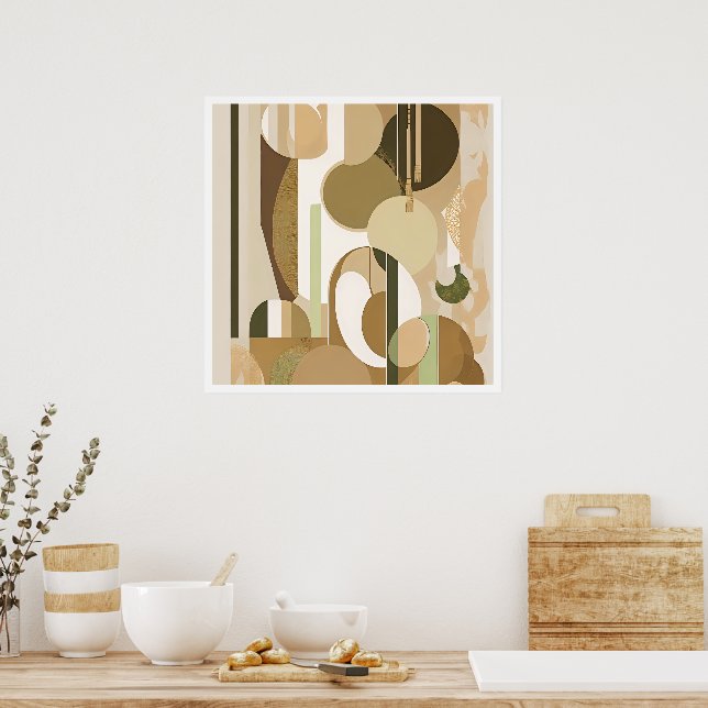 Different Abstract Shapes and Colors Poster (Kitchen)