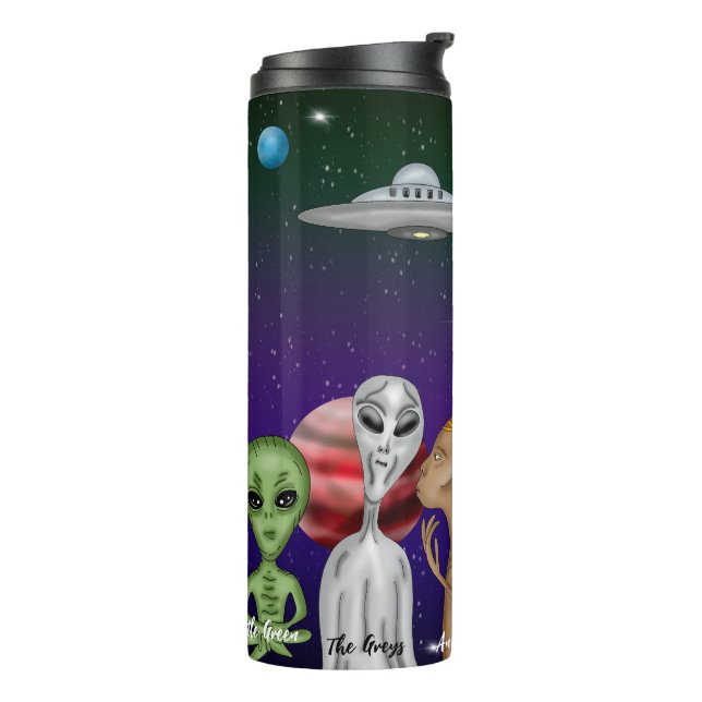Different Alien Species, UFO, Planets  Stainless S Thermal Tumbler (Rotated Left)