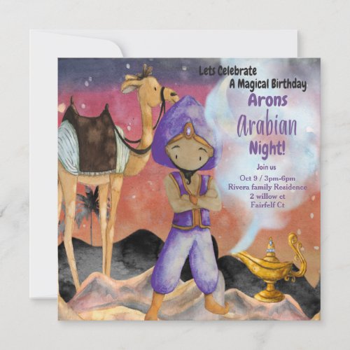 Different Arabian Night Birthday Invitation Card