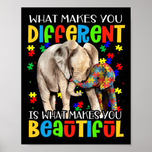 Different Beautiful Autism Awareness Puzzle Piece Poster