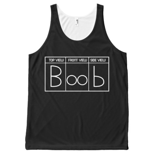 Different Boobs Perspective View Funny Female All_Over_Print Tank Top