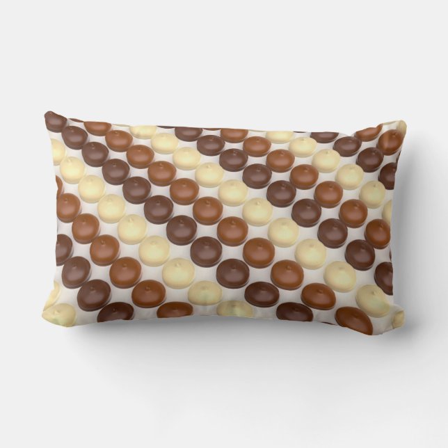 Different chocolate coated marshmallows lumbar pillow (Back)