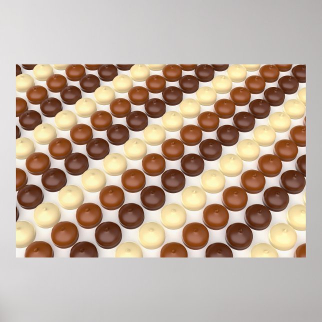 Different chocolate coated marshmallows poster (Front)