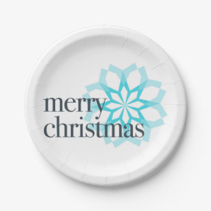 Different, classical design of "Merry Christmas" Paper Plates