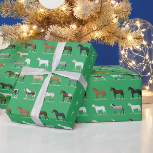 Different Coats and Colors of  Horses Wrapping Paper