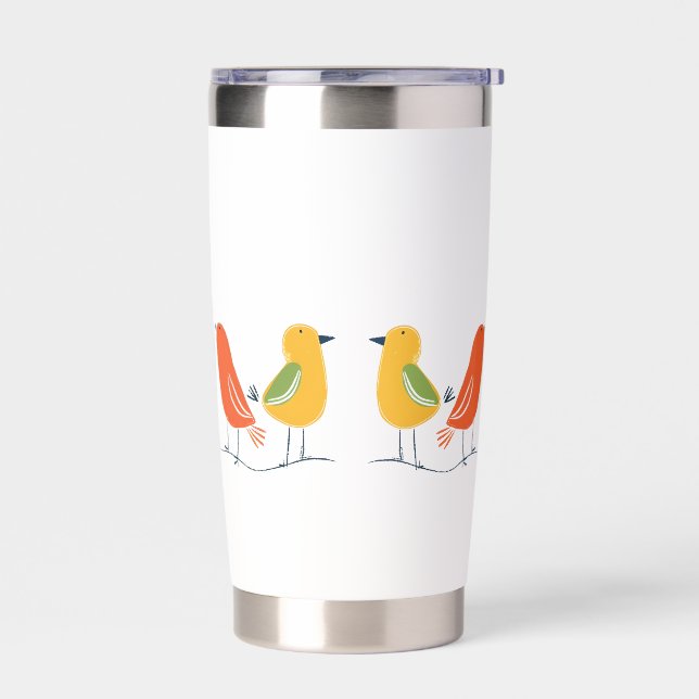 Different Colored Birds on a MUG Insulated Tumbler (Left)