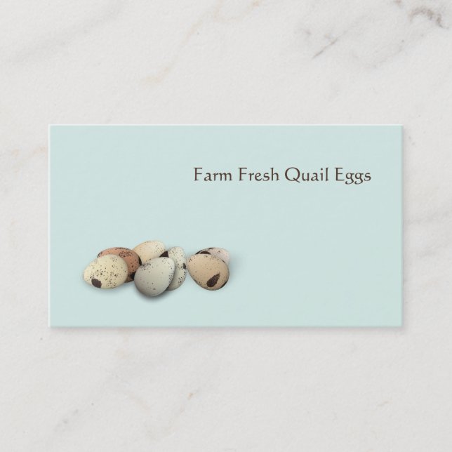 Different colored quails eggs business card (Front)