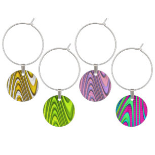 DIFFERENT! CUTE ABSTRACT ~ Gold Green Pink Mixed Wine Charm