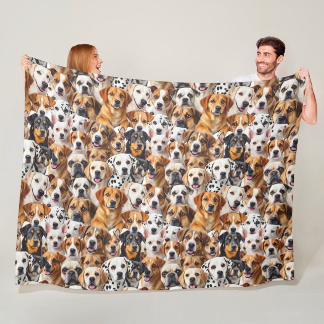 Different dog breeds  fleece blanket (In Situ)