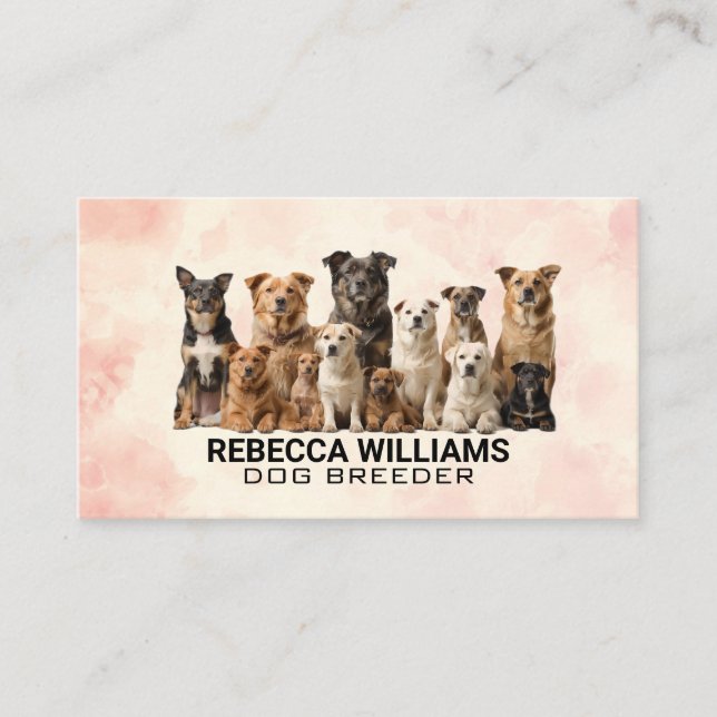 Different Dog Breeds in a Group Business Card (Front)