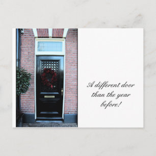Different door - Christmas wreath new address card