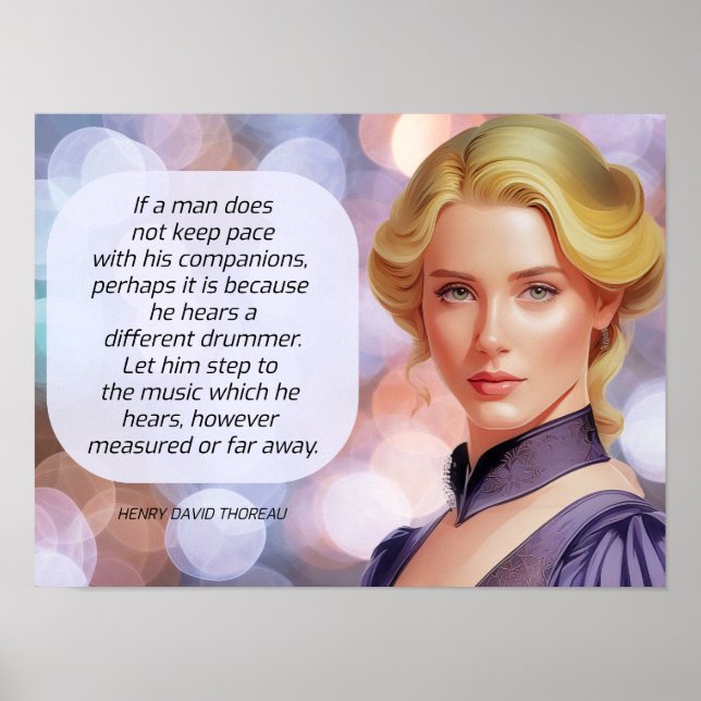 Different drummer quote Thoreau  Poster (Front)