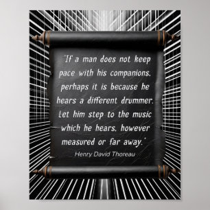 Different Drummer Quote Thoreau Series 1 Poster