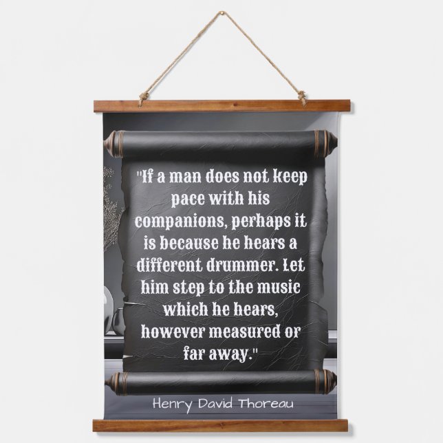Different Drummer Quote Thoreau Series 2 Hanging Tapestry (Front)