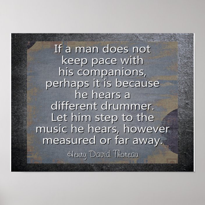 Different Drummer Thoreau Quote Art Print