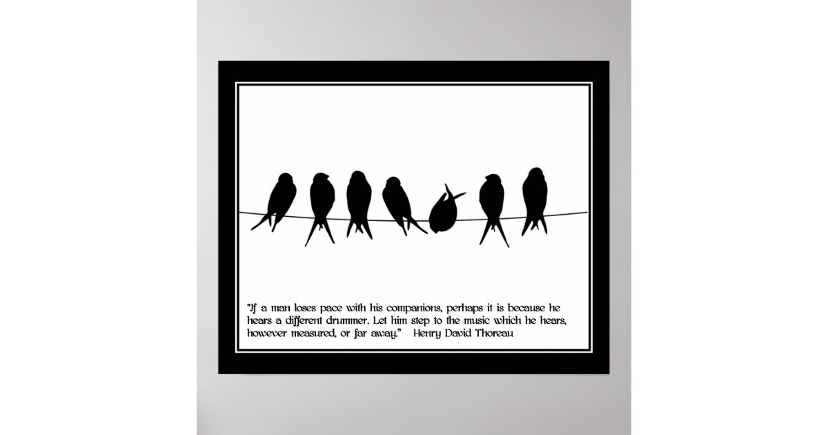 "Different Drummer" Thoreau Quote Poster Zazzle