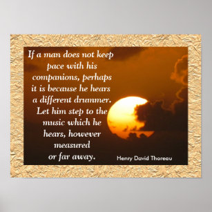 Different Drummer - Thoreau quote poster
