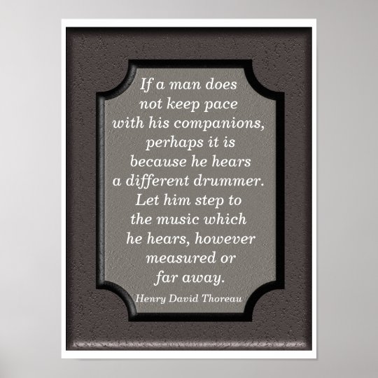 Different Drummer Thoreau quote print