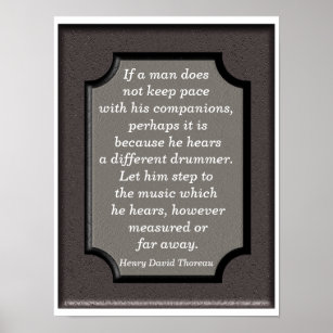 Different Drummer - Thoreau quote print