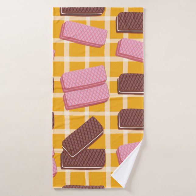 Different flavored wafers seamless background bath towel (Bath Towel)