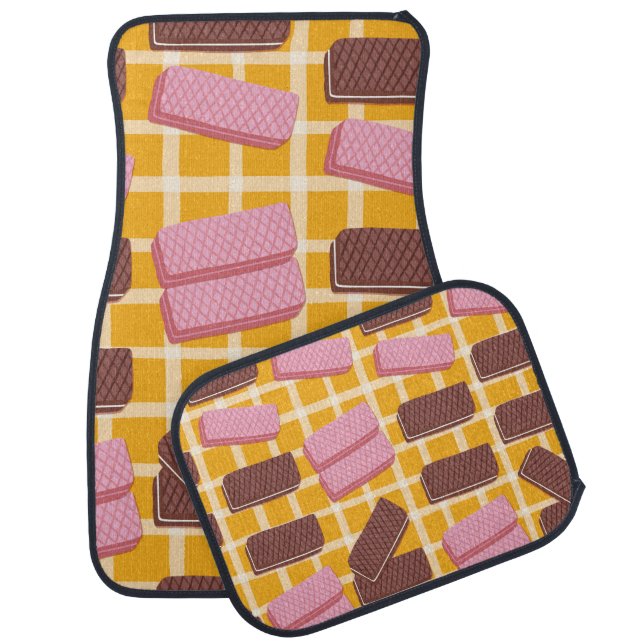 Different flavored wafers seamless background car floor mat (Set)