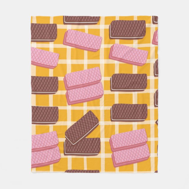 Different flavored wafers seamless background fleece blanket (Front)