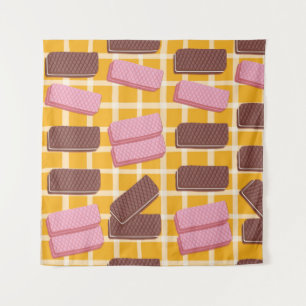 Different flavored wafers seamless background tapestry
