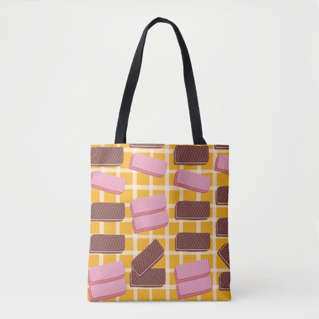 Different flavored wafers seamless background tote bag (Front)
