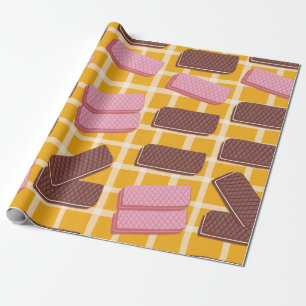 Different flavored wafers seamless background wrapping paper