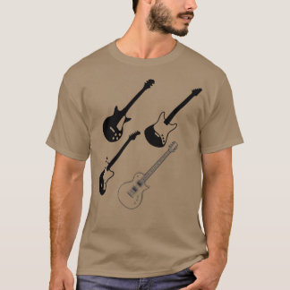Different Guitar Musical Instrument Music Notes Gu T-Shirt